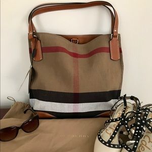 **Authentic BURBERRY Medium Canvas Tote**